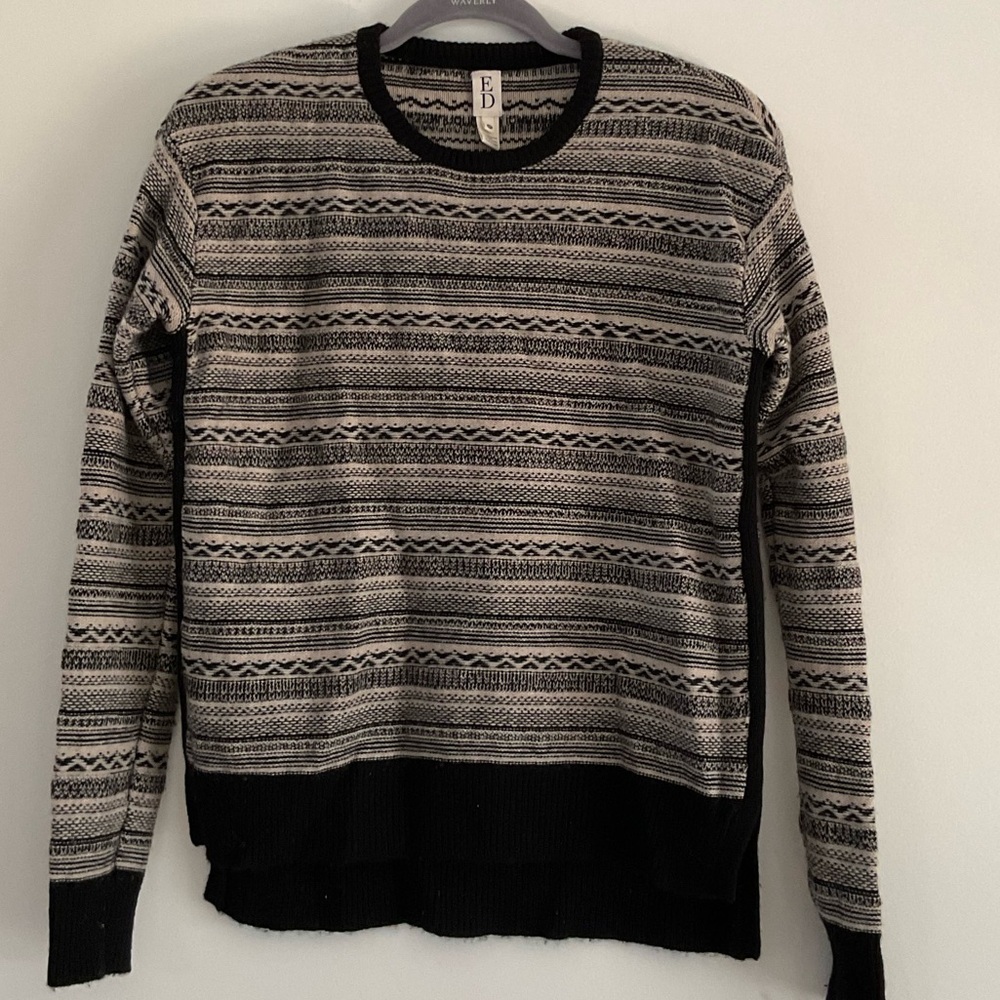 Ed by Ellen Degeneres Wool/Cashmere Fair-isle Nordic Stripe Sweater